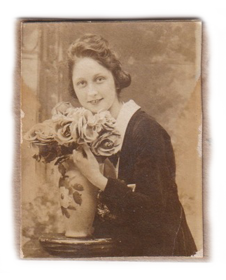 my grandmother with flowers
